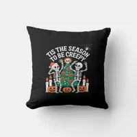 Creepy Funny Skeleton Halloween Spooky Throw Pillow