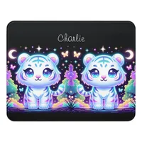 Cute Kids Holographic White Tiger |  Door Sign