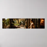 1920s Miami Spanish villa courtyard - Ultra wide Poster