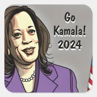 Go Kamala 2024 US Presidential Election Square Sticker