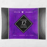 Elegant 12th Silk Wedding Anniversary Celebration Trinket Tray