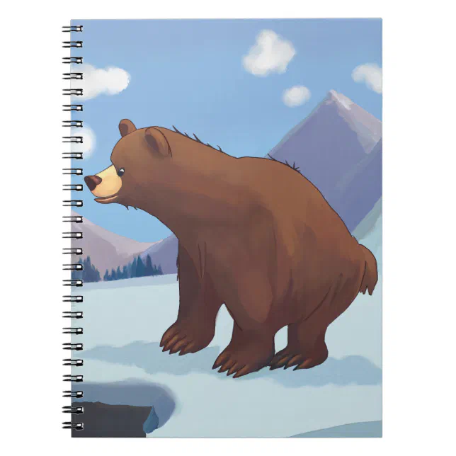 Brown bear in the mountains notebook