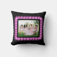 Modern Photo Best Friends Bridal Lace Purple BFF Throw Pillow