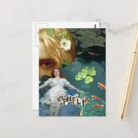 Unique Ophelia Mixed Media Collage Postcard