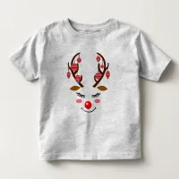 Adorable Deer Face with Ornaments on Antlers Toddler T-shirt