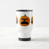 Jack o' Lantern Unhappy Face, Halloween Pumpkin Travel Mug