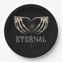 Skeleton Hands Heart Classic Paper Plates