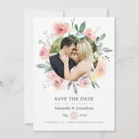 Pastel Blush Pink Floral Wedding Save The Date