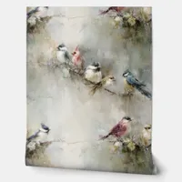 Birds on a Branch 4 Oil Painting  Wallpaper