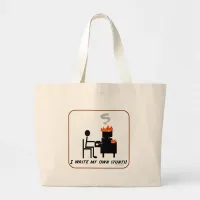 Wit Happens Funny Witty Creative Statement  Large Tote Bag