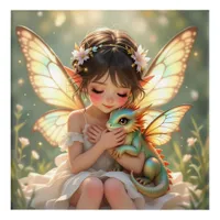 Fairy and Dragon | Chibi Anime Fairy Tale Acrylic Print