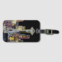 Dark be the Night - Luminous Seattle Skyline Luggage Tag