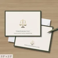 Professional Gold Scales of Justice Logo Note Card