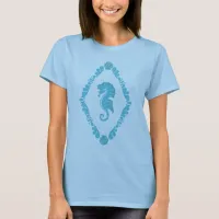 Pretty Blue Seahorse Decorative T-Shirt