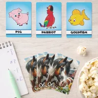 Pretty Pinto Brown and White Horse on Rustic Farm Matching Game Cards