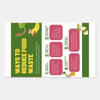 Ways To Reduce Food Waste Poster Rectangular Sticker