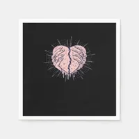Skeleton Hand With Heart Gentle Expression Napkins
