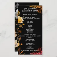 Elegant Wedding Black and Gold Floral Invitations