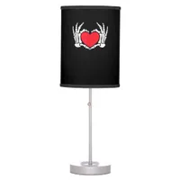Skeleton Hand Heart Valentines Day Funny Meme Table Lamp