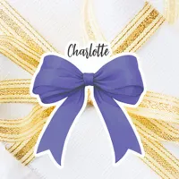 Bow blue name script sticker