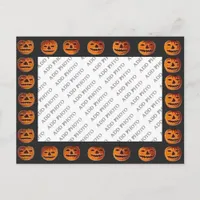 Vintage Jack o' Lantern Frame Pattern Image Postcard