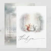 Enchanted Forest Woodland Squirrels Wedding Thank You Card