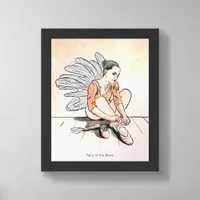 Fairy of the Barre | Ink & Pastel Fairy Ballerina  Framed Art