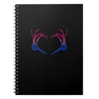 Skeleton Heart Bisexual Lgbt-Q Pride Skull Hand Notebook