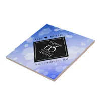 Elegant 65th Blue Sapphire Wedding Anniversary Ceramic Tile