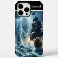 Pirate Ship In Tempest iPhone 16 Pro Max Case