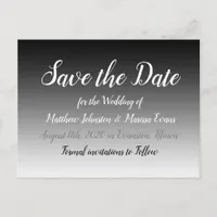 Black Gradient Personalized Save the Date Postcard