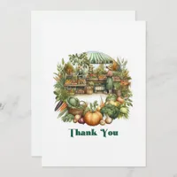 Locally Grown Rustic Farmers Market Birthday Thank You Card