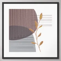 Trendy Modern minimalist botanical abstract Framed Art