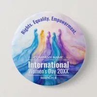 Abstract Watercolor Womens Day Button