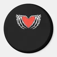 Skeleton Hands Forming Heart Creepy Gothic Magnet
