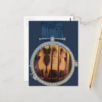 Surreal Collage Woman in a Blue Watch  Postcard