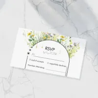 Wildflower Floral Arch Celestial Wedding RSVP Card