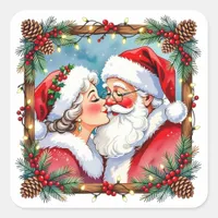 A Sweet Old-Fashioned Christmas | Mr and Mrs Claus Square Sticker