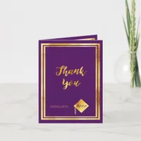 Purple gold photo Graduate thank you
