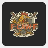 Humor Crow Funny Gothic F-Caw-F Square Sticker