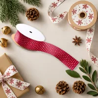 Playful Red Polka Dot Ribbon Illustration