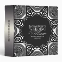 Silver Black & White Tribal Love Wedding Album Binder