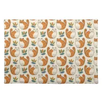 Orange and White Cats Naive Art Style Cloth Placemat