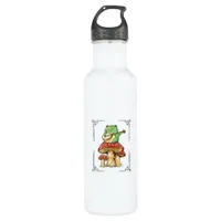 Mushroom Frog Goblincore Mycology Artistic Design Stainless Steel Water Bottle