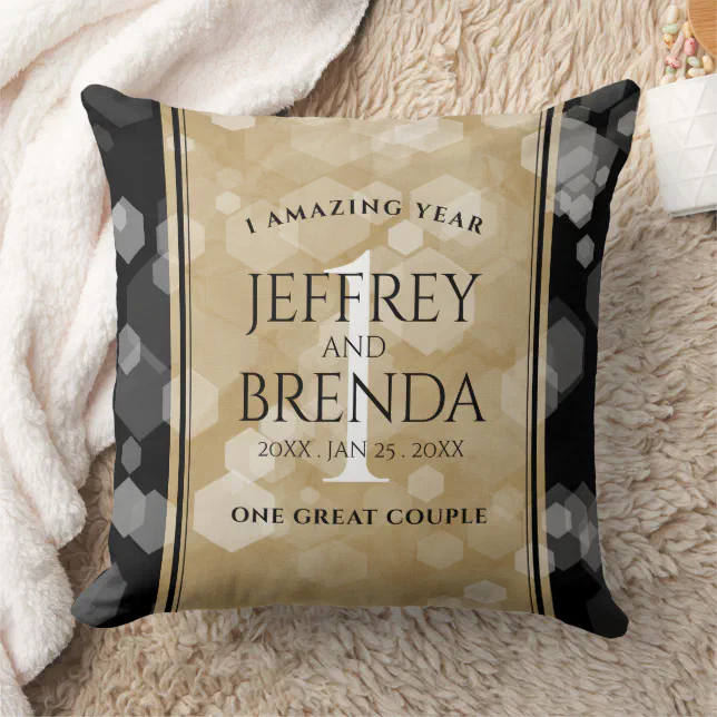 Elegant 1st Paper Wedding Anniversary Celebration Throw Pillow