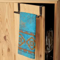 Southwest Mountain Peaks Turquoise Geometric Kitchen Towel