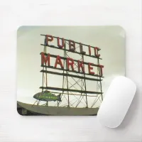 Public Market in Seattle, WA Fish Bowl View Mouse Pad