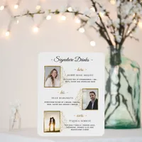 Signature Drinks Gold Custom Winter Wedding Photo Foam Board