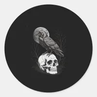 Crow, F-Caw-F Funny Bird Moon Gothic Adult Humor C Classic Round Sticker