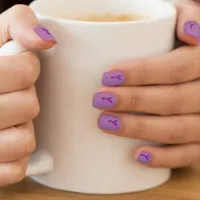 Purple Awareness Ribbon Fibromyalgia Fake Nails Minx Nail Wraps